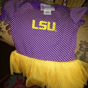 Newborn girl LSU tutu onsie